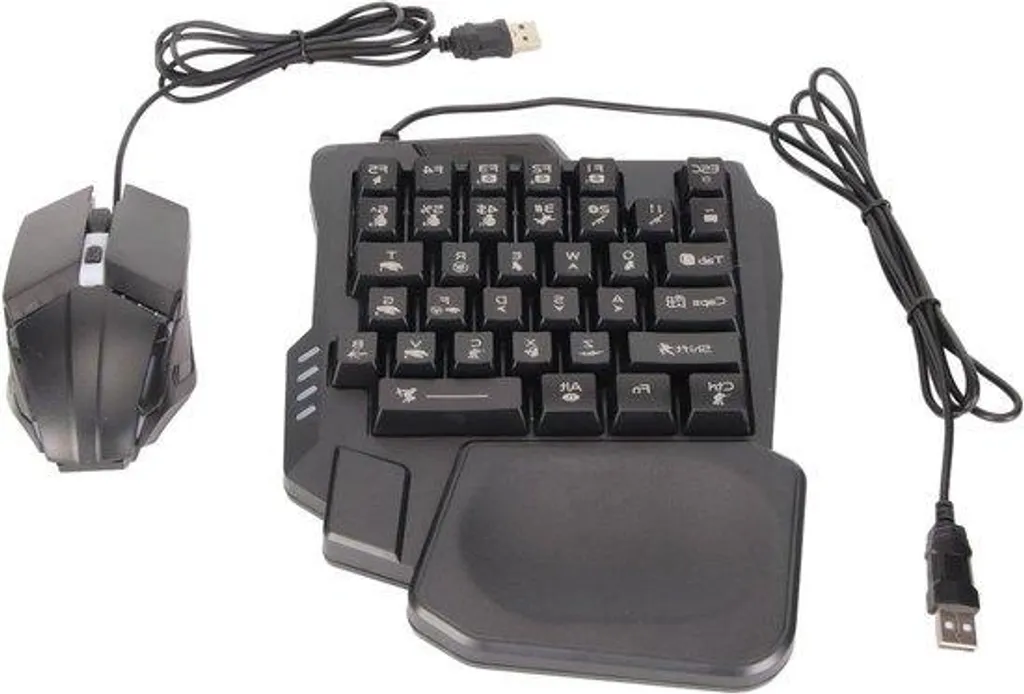 Pack Clavier Gamer une main et Souris RGB pour Gaming PC et PS4/PS5/Xbox