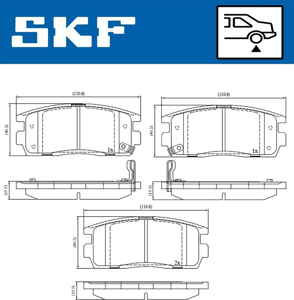 SKF VKBP90556A Bremsbelagsatz, Scheibenbremse OE 4819239 kompatibel mit Captiva, Equinox, Antara