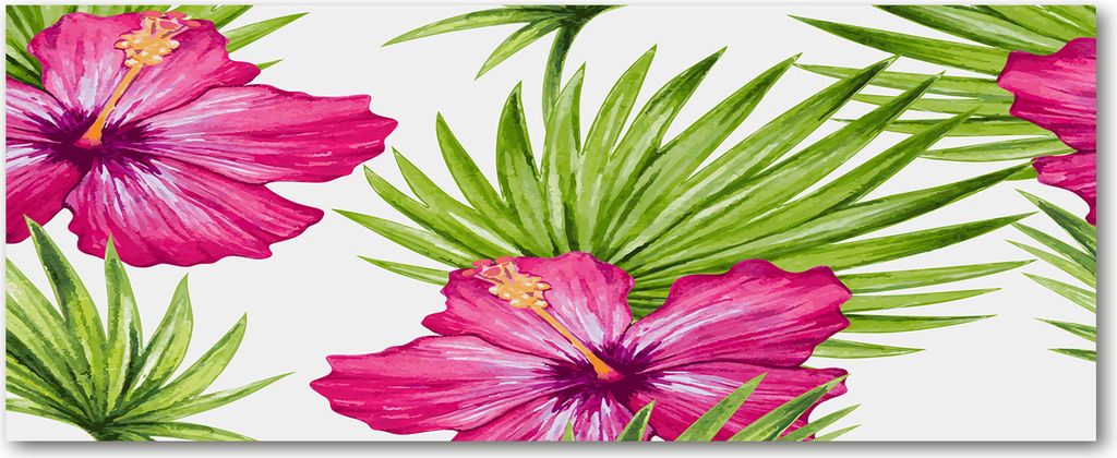 Tulup Leinwandbild - 125x50 cm - Wandkunst - Drucke auf Leinwand - Leinwanddruck - Blumen & Pflanzen - Rosa - Hawaii Blumen