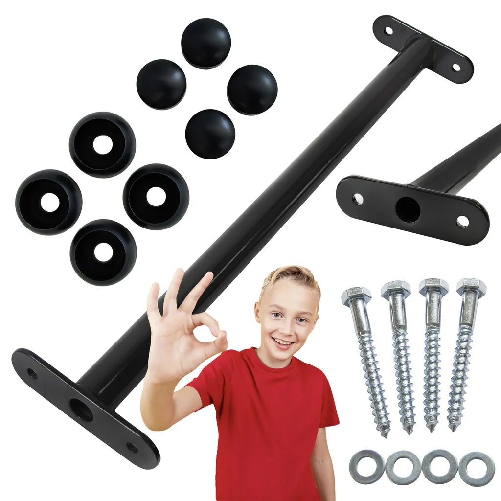 4iQ Lot de 5 Barres de Gymnastique 60 cm en Métal Noir pour Jardin