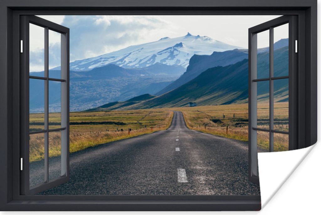 MuchoWow Poster Aussicht - Berg - Straße 30x20 cm - Plakate - Print