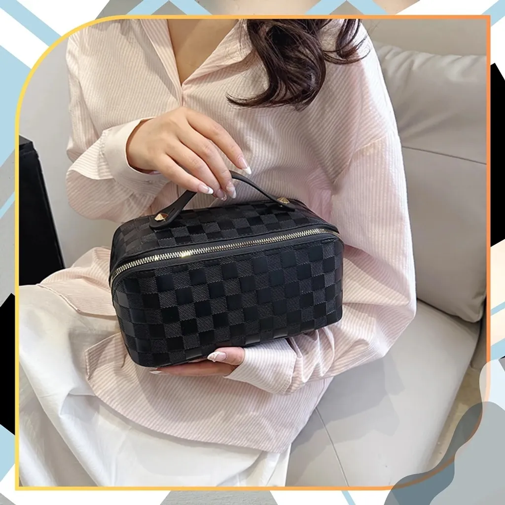 Trousse Trucchi Viaggio Ecopelle Nera 25cm - Organizer Make-up Chic - 5