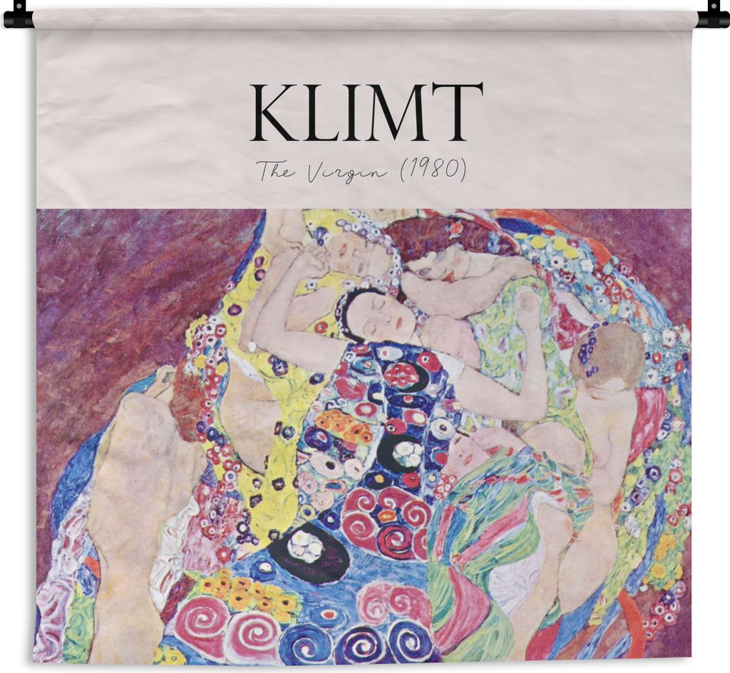 MuchoWow Wandteppich Wandbehang Die Jungfrau (1980) - Gustav Klimt - Alte Meister 120x120 cm Tapisserie Dekoration Wandtuch - Modern - Baumwollge...