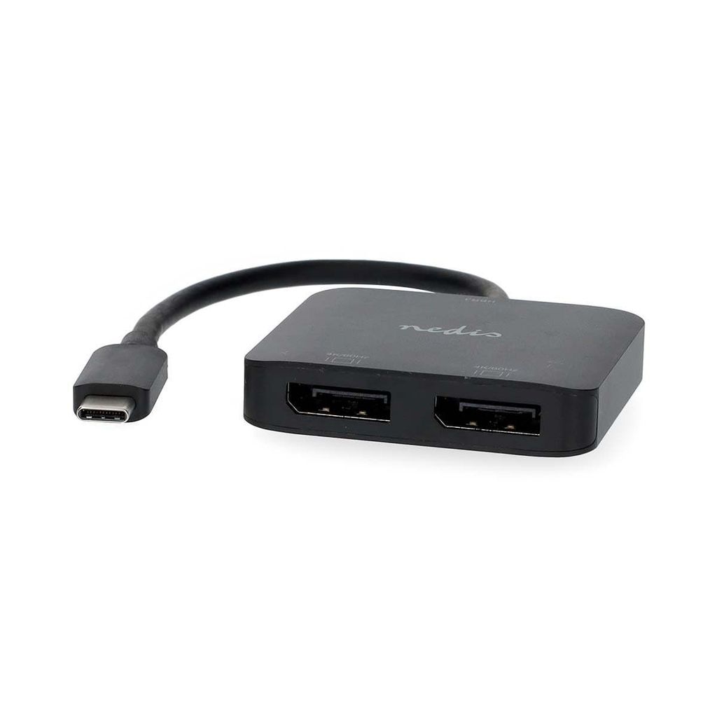 Nedis Usb-c Stecker Auf 2x Displayport Buchse Adapter Usb 3.2 Gen 1 4k Pvc 0.2 M 60hz One Size