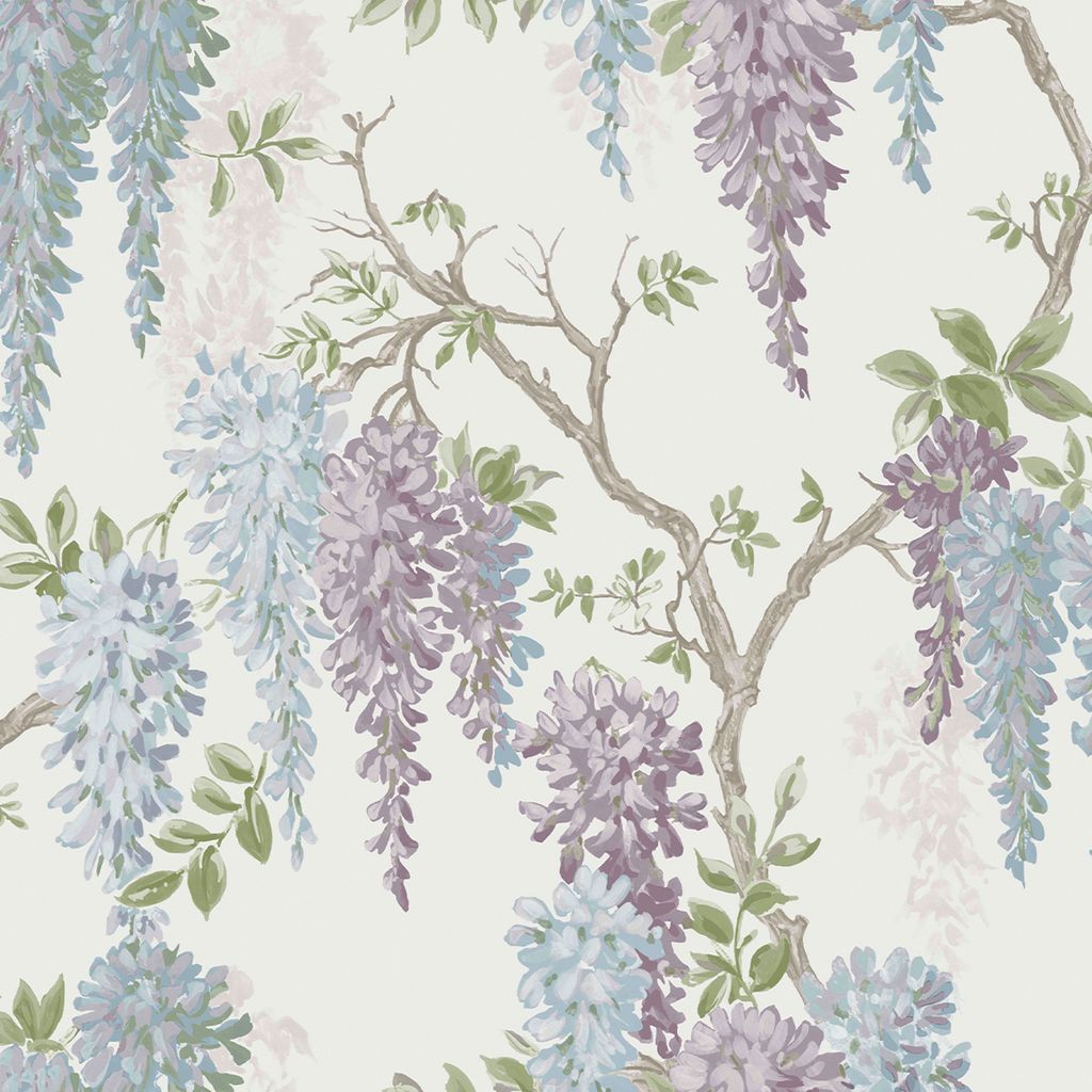 Laura Ashley Vlies Tapete | Wisteria Garden Pale Iris 10 m x 0.52 m