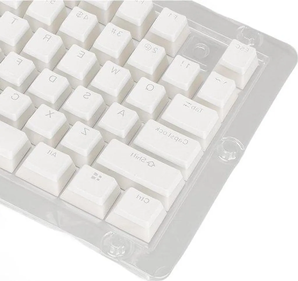 Touches PBT transparentes blanc crème double injection pour effet RGB