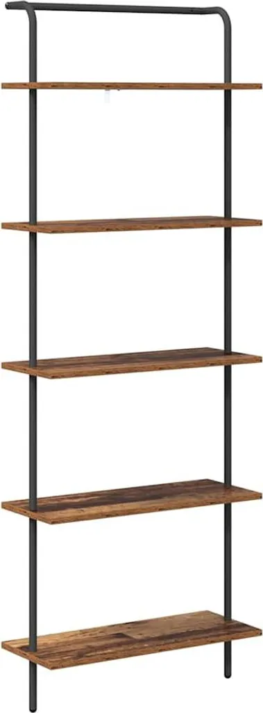 SYFAX™ Libreria Legno Vecchio 60x24x168 cm - Scaffale Rustico Multistrato