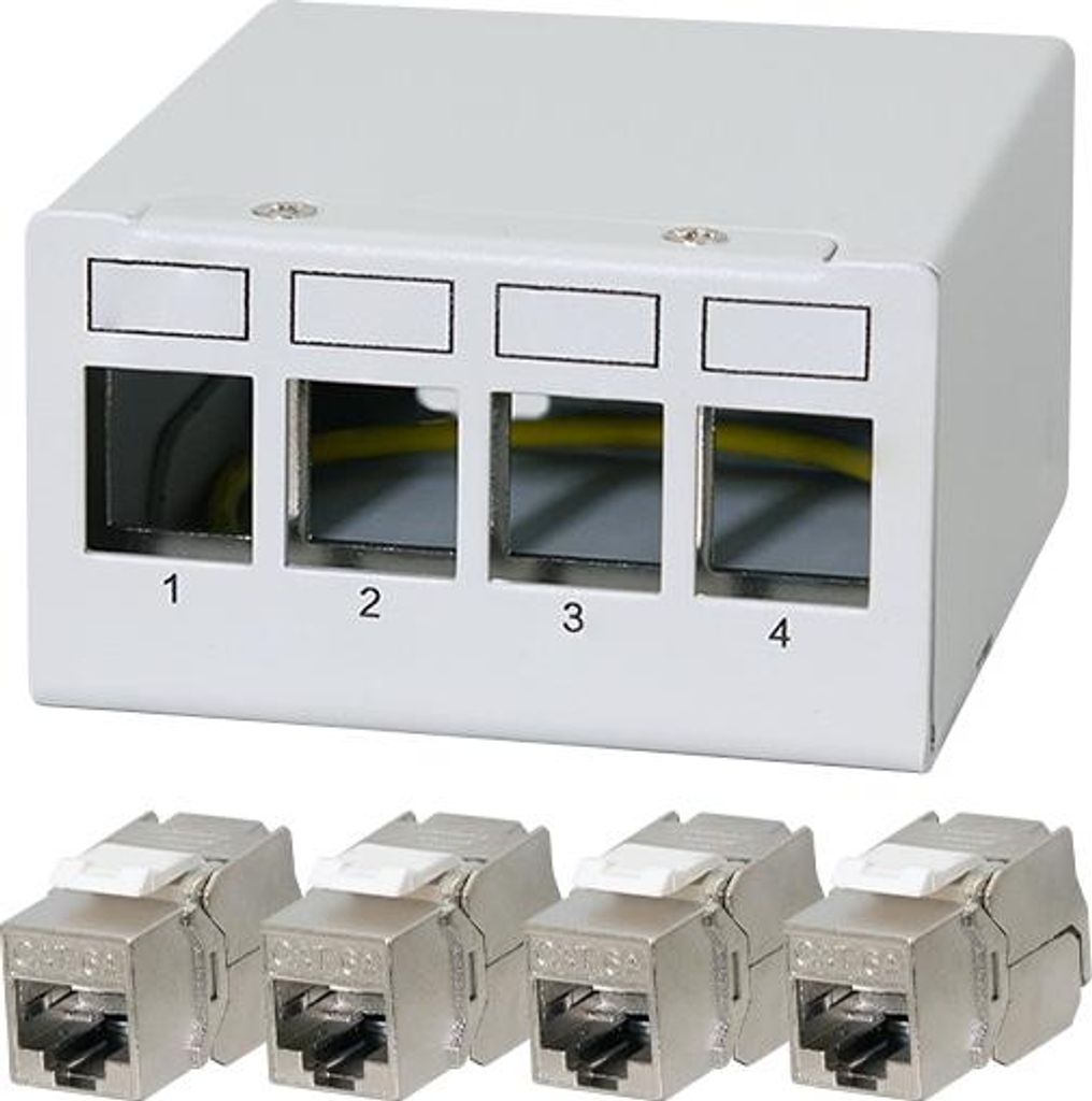 LOGILINK Patchpanel NK4090 4Port inkl. 4 CAT6A Modulen