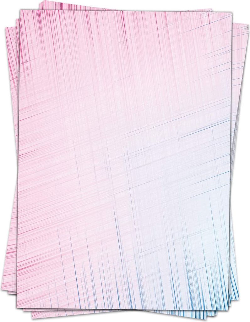 50 Blatt Briefpapier (A4) | Rosa Blau Modern | Motivpapier | edles Design Papier | beidseitig bedruckt | Bastelpapier | 90 g/m²