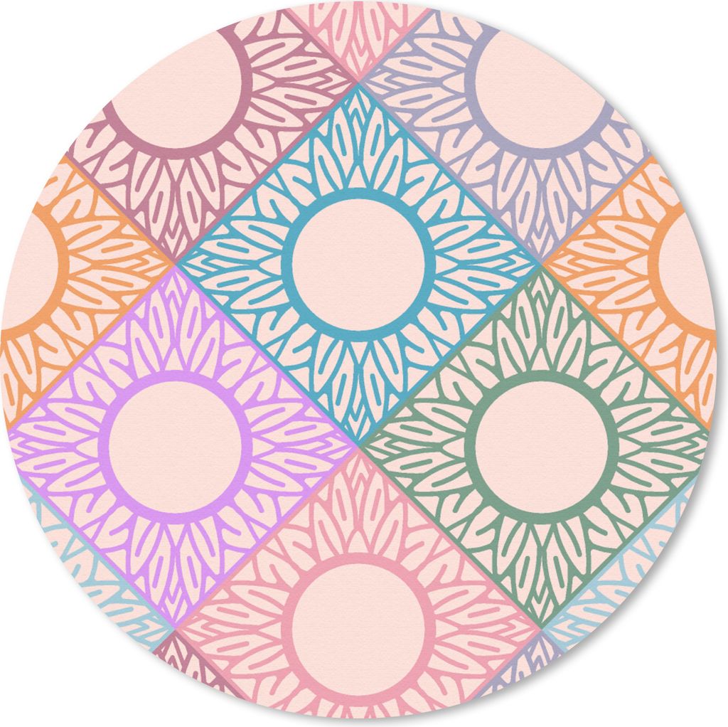 MuchoWow Mauspad Mousepad Sonnenblume - Kariert - Muster 20x20 cm - Mousepads - Maus Mat - Pad - Mausunterlage - Schreibtischmatte