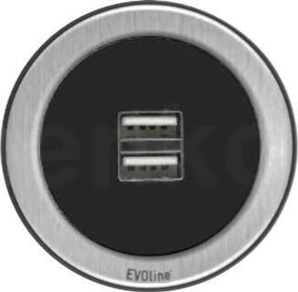 Caricatore USB EVOline One 00.014 Acciaio Inox Nero - Shop Online