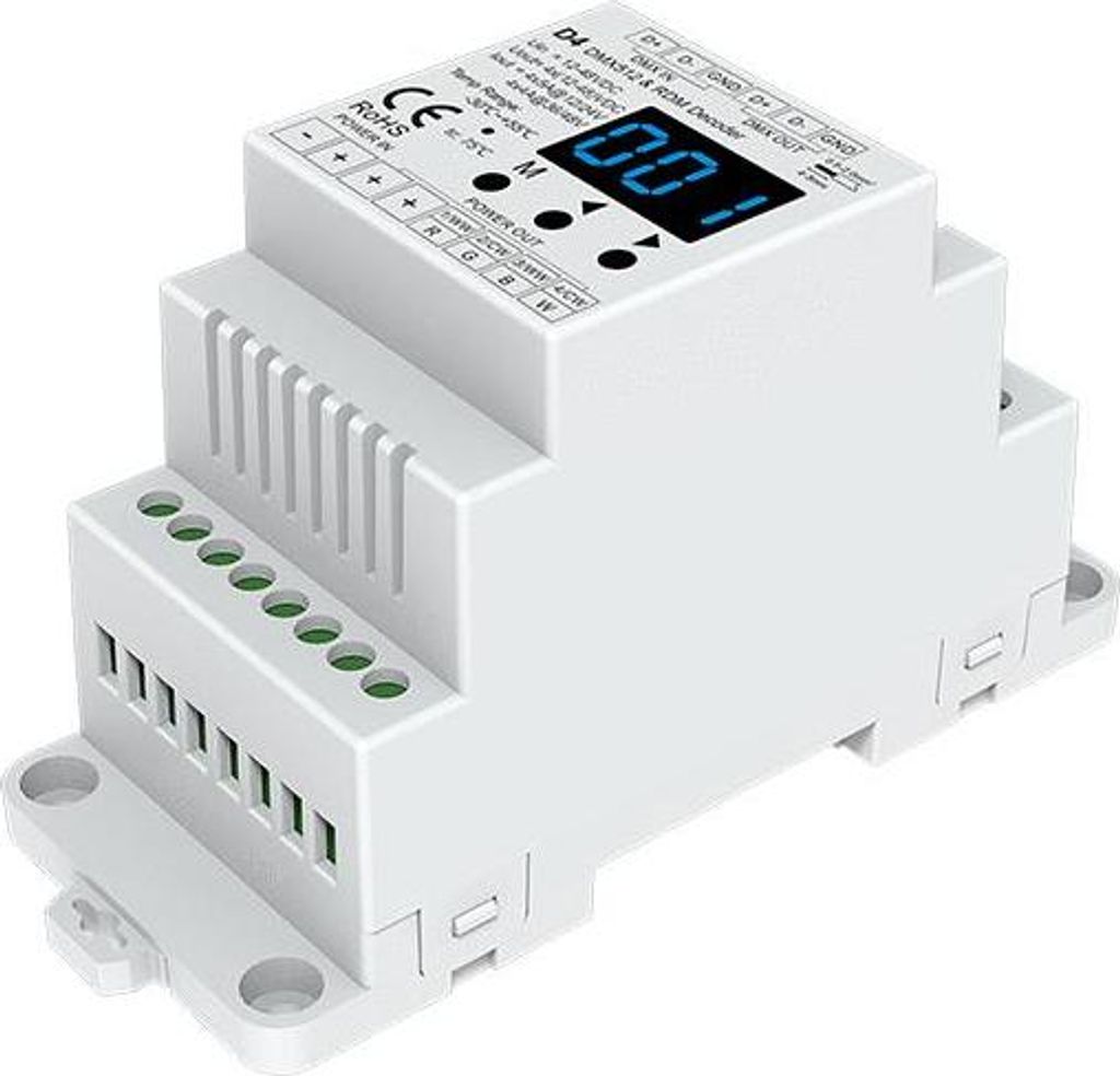 D4 DMX512  und  RDM LED Controller – 4-Kanal DIN-Modul, Produktbild 