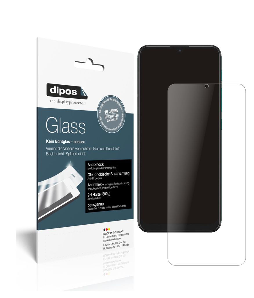 1x Schutzfolie für Motorola Moto G9 Play matt - Anti-Shock 9H Folie dipos Glass Kunststoffglas