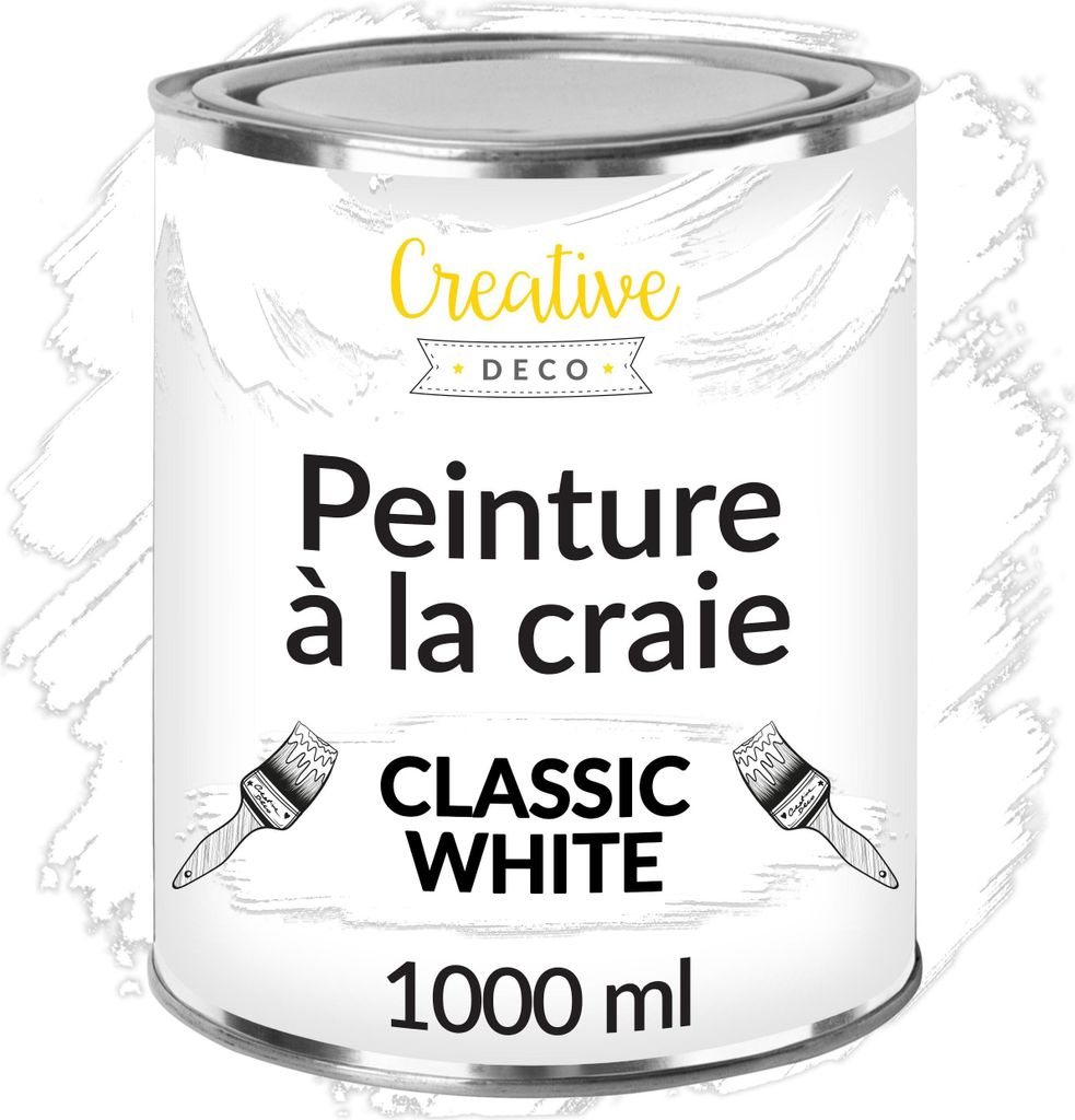 Creative Deco Peinture à la Craie Blanc 1L - Mat et Lavable Image du produit 