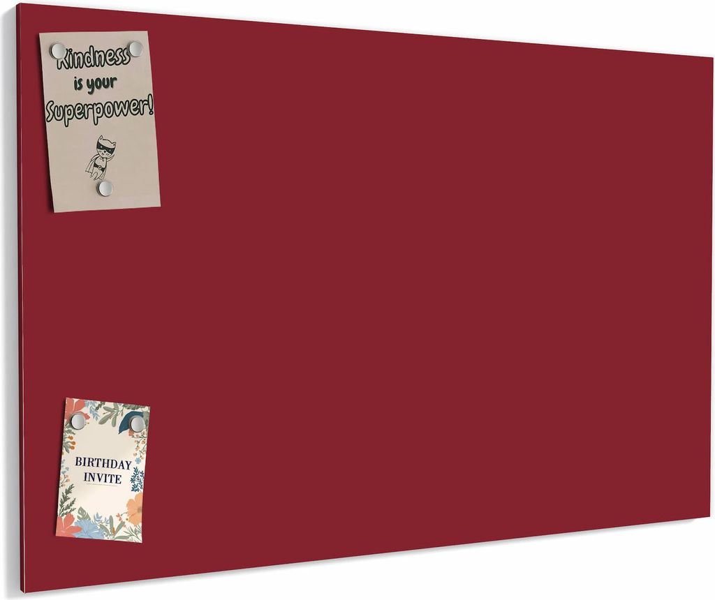 Magnettafel 90x60cm magnetisch & beschreibbar Metall-Board - Weinroter Hintergrund II