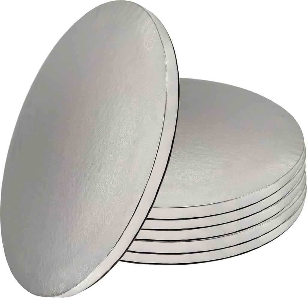 Taartplatte Kuchen-Drom stabil rund Ø 30 cm 12 cm hoch - wiederverwendbar Silber - Tortenplatte Transport von Torten