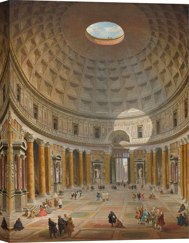 Quadro Panini Pantheon 60x40 cm - Arredo Luxury Classico su Tela