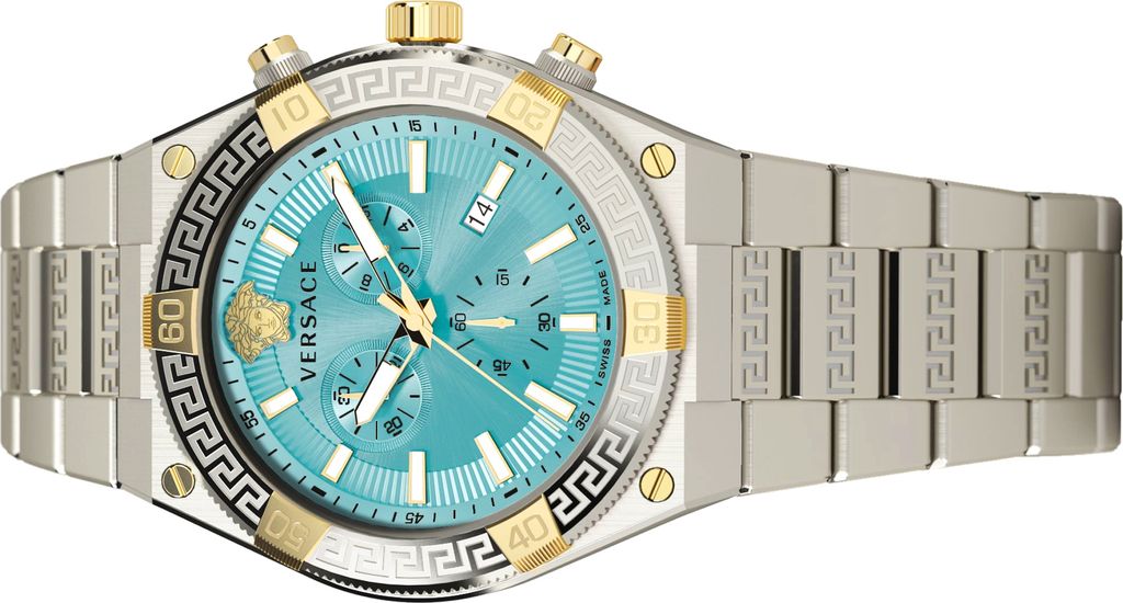 和心 Versace VESO01223 V-Sporty Greca Chronograph turkusowy