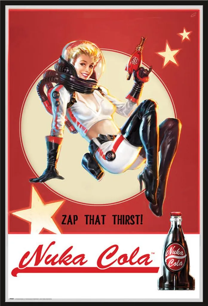 Affiche Fallout 4 Nuka-Cola 1 avec Cadre Noir Shinsuke 61x91,5 cm