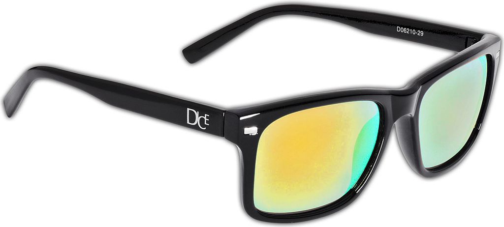 DICE - Damen/Herren Sonnenbrille - Vollrandrahmen - UV400 Schutz - Schwarz/Orange