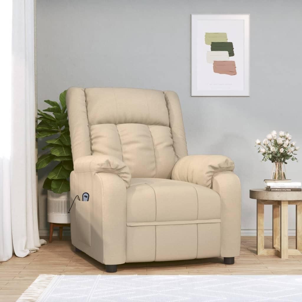 Maison Exclusive - Relaxsessel Elektrisch Creme Stoff