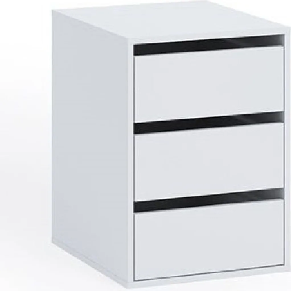 Commode CORTLAND blanche en bois - Rangement moderne à tiroirs larges