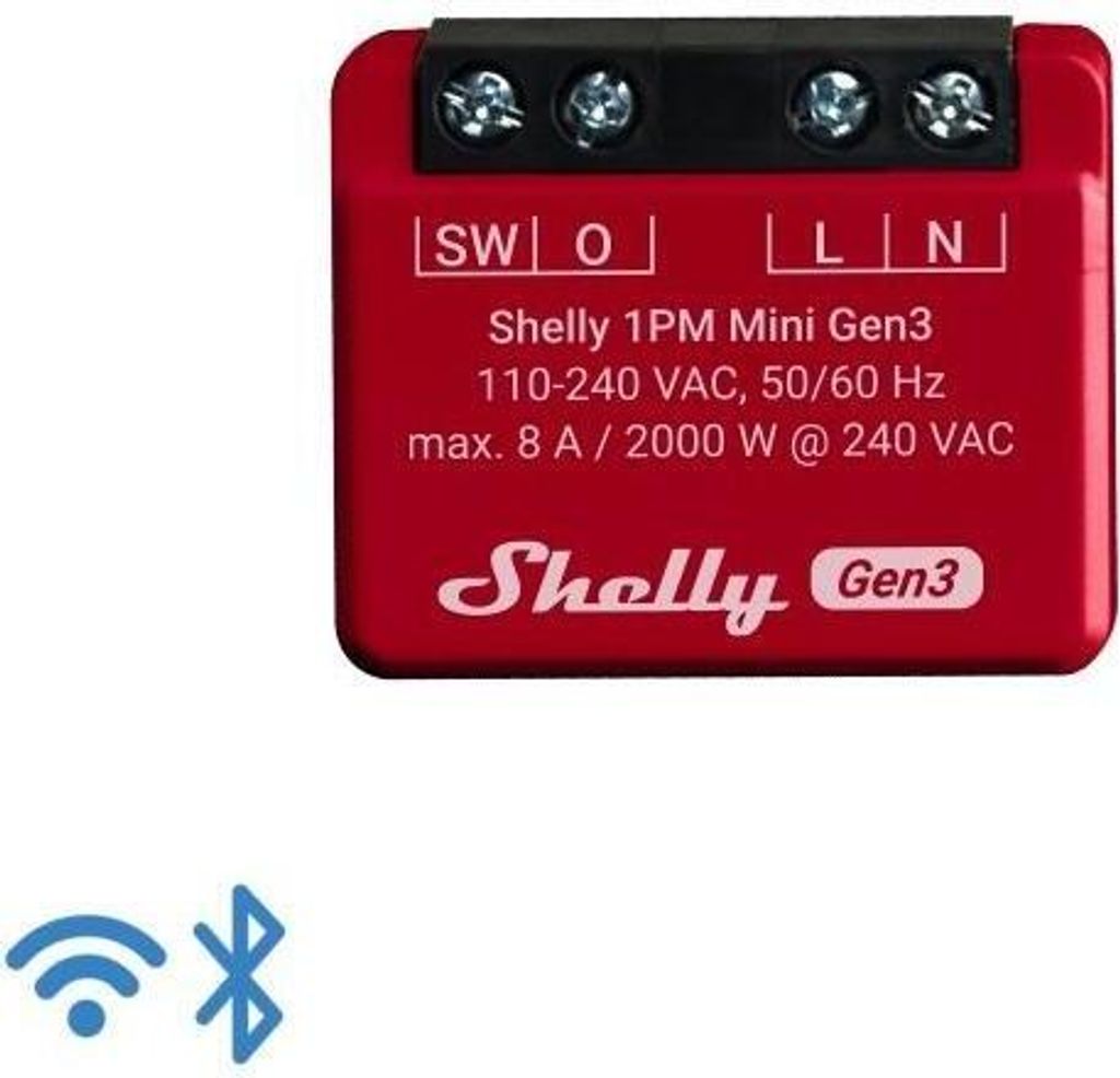 Shelly 1PM Mini Gen3 | WLAN Smart Relais Schalter | 1 Kanal 8A | Strommessung | Unterputz Lichtschalter | Alexa und Google Home | Hausautomation | ...