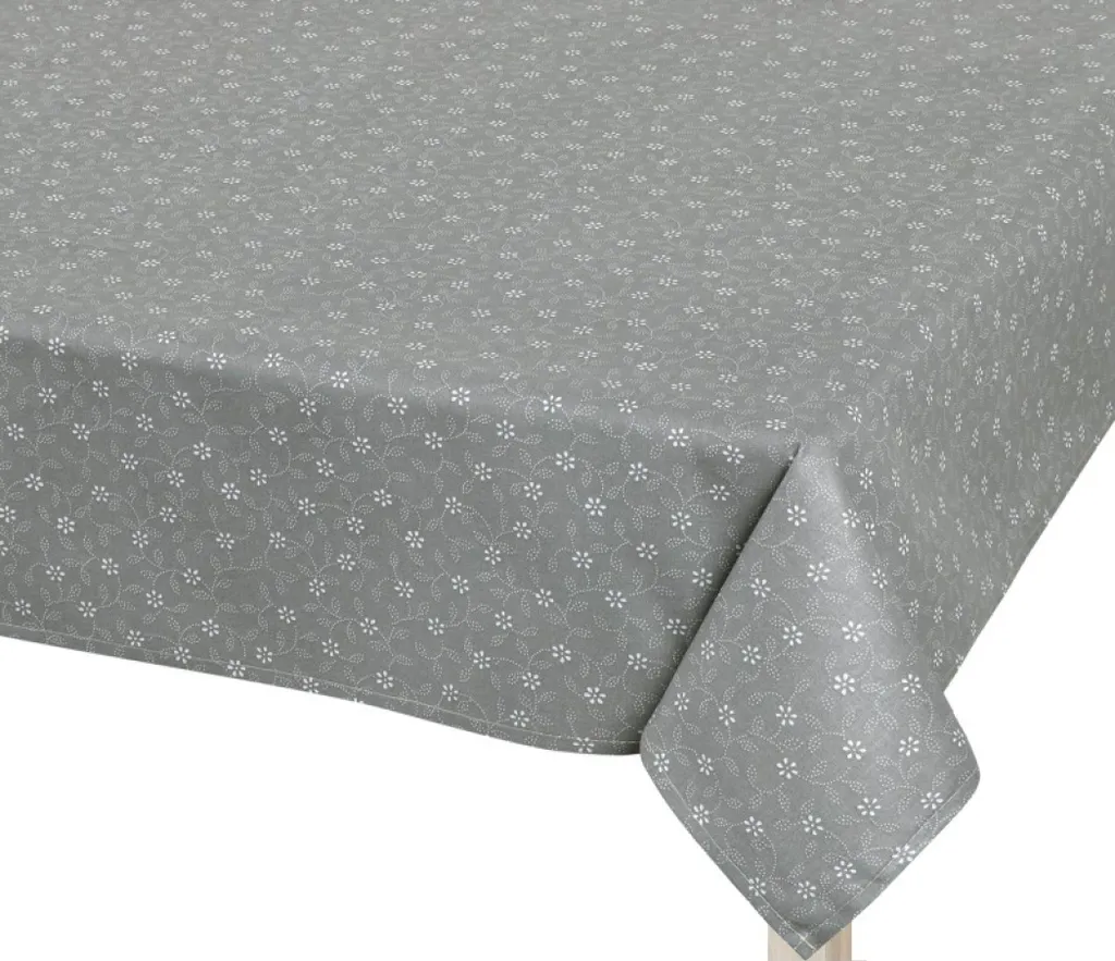 Tovaglia Quadrata 100x100 ADÉLA Grigia e Bianca | Stile Country Moderno
