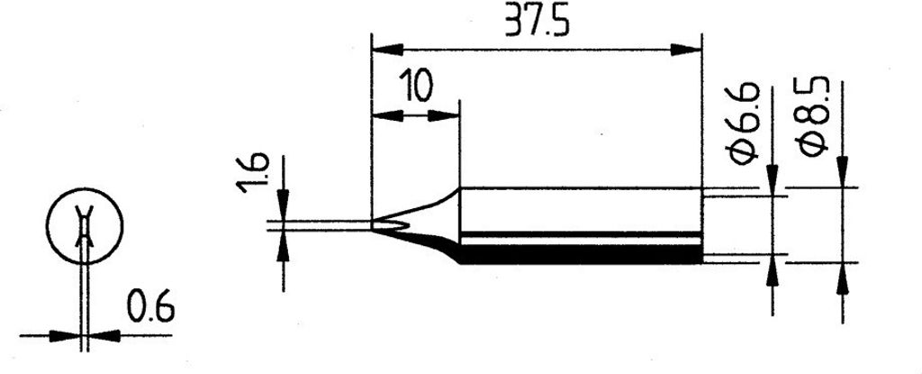 Ersa Lötspitze Serie 842, YD/1,6 mm, meißelförmig, 1 Stück 0842YD/SB