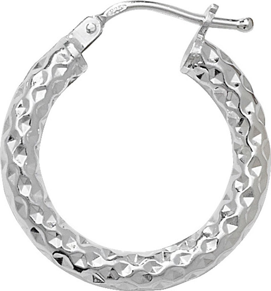 925 Sterling Silber Damen - Paar Creolen - 15mm; WJS11493