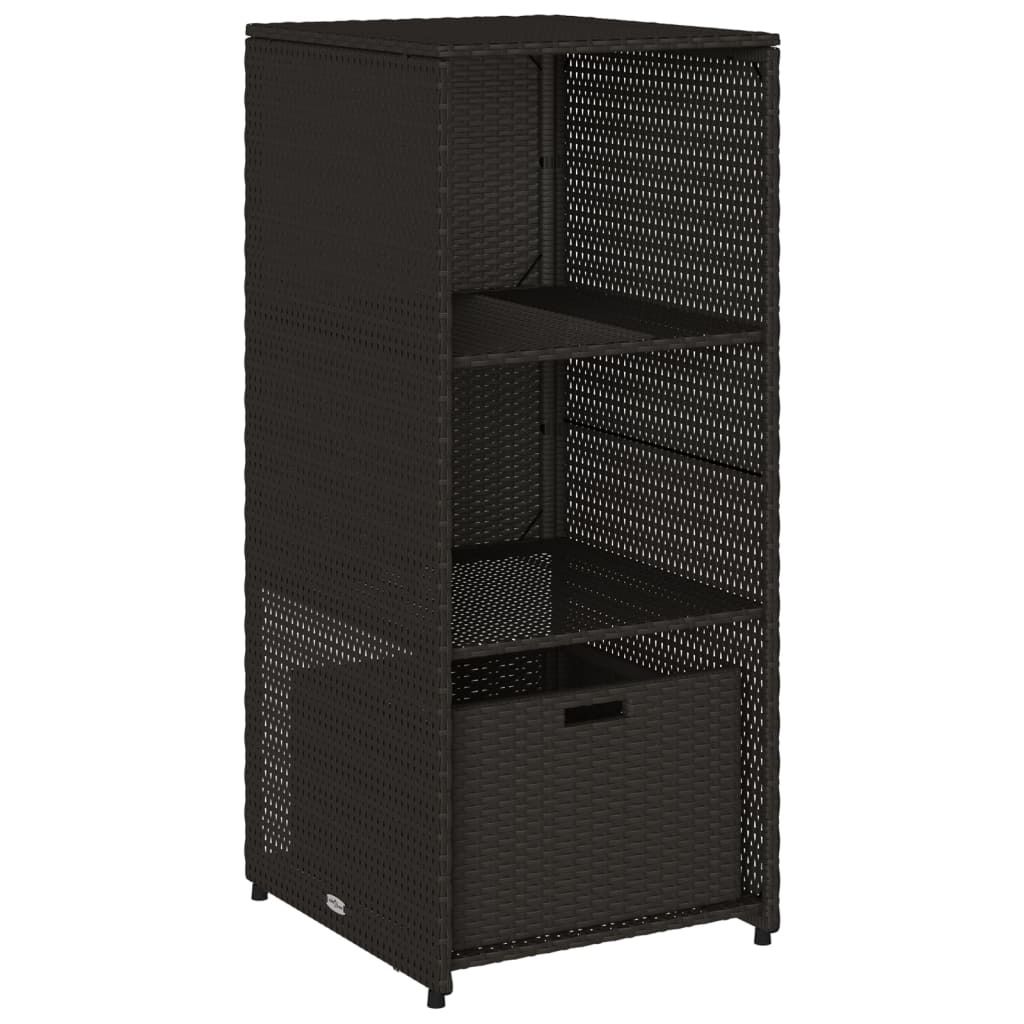 vidaXL Mobile da giardino nero 50x55x115 cm in poly rattan Immagine del prodotto 