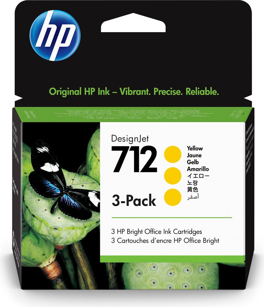 HP 712 - 3er-Pack - 29 ml - Gelb - original - DesignJet Produktbild 
