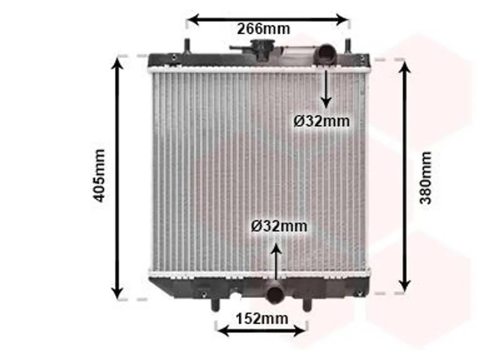 Radiateur Refroidisseur d'Eau VAN WEZEL 11002035 Haute Résistance Thermique