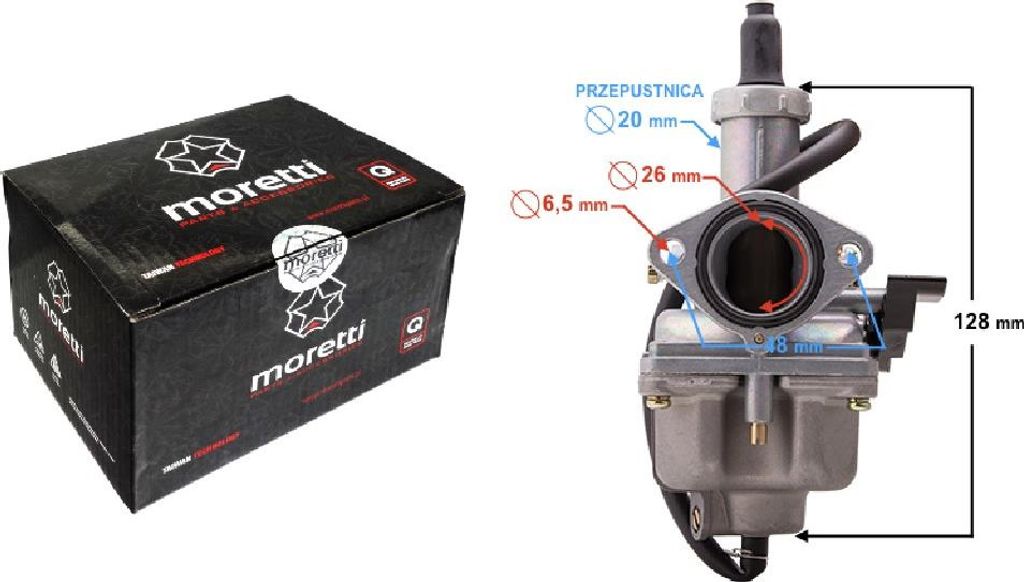 Gaźnik Pz26, 125Cc 4T, P.20Mm, Ssanie Na Dźwignię Zdjęcie produktu 