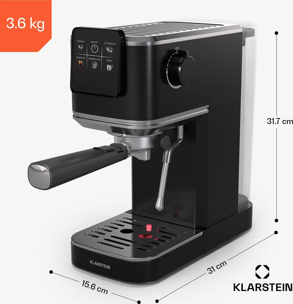 Machine expresso 20 bars compacte Klarstein avec écran tactile et buse - 7