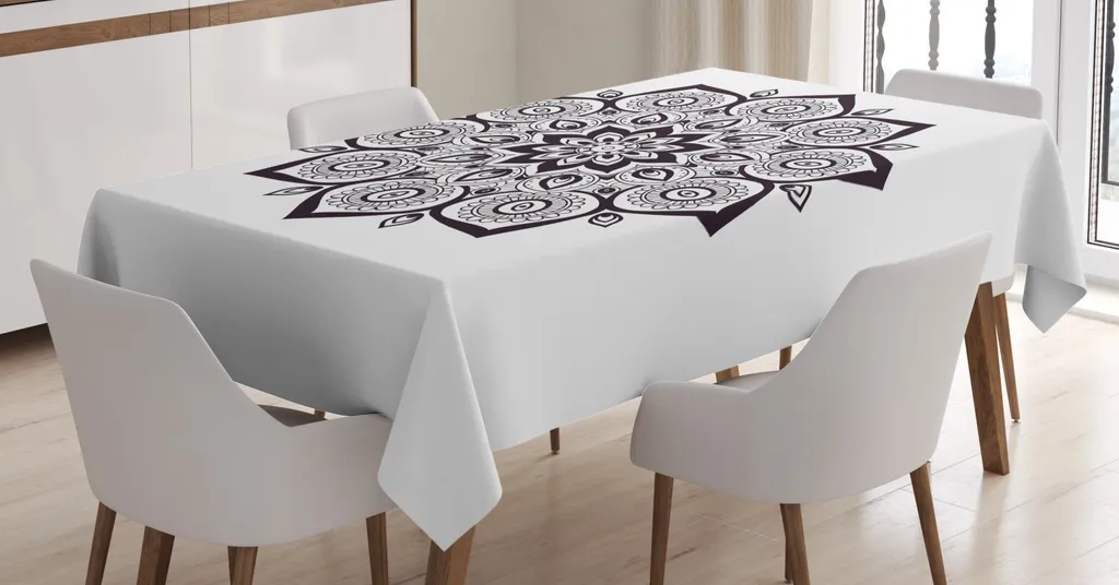 Tovaglia Moderna Mandala ABAKUHAUS 140x240 cm - Design Grigio Chic