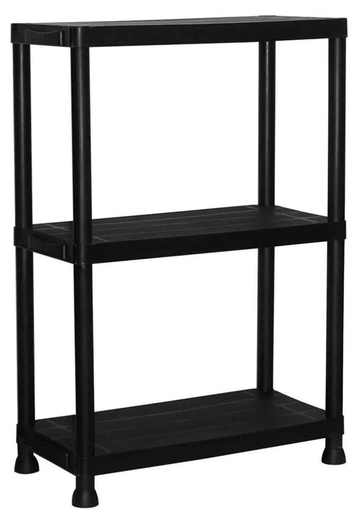 Marbueno Regal 3 Regale Kunststoff Schwarz 61x31x91 cm Garten 10536