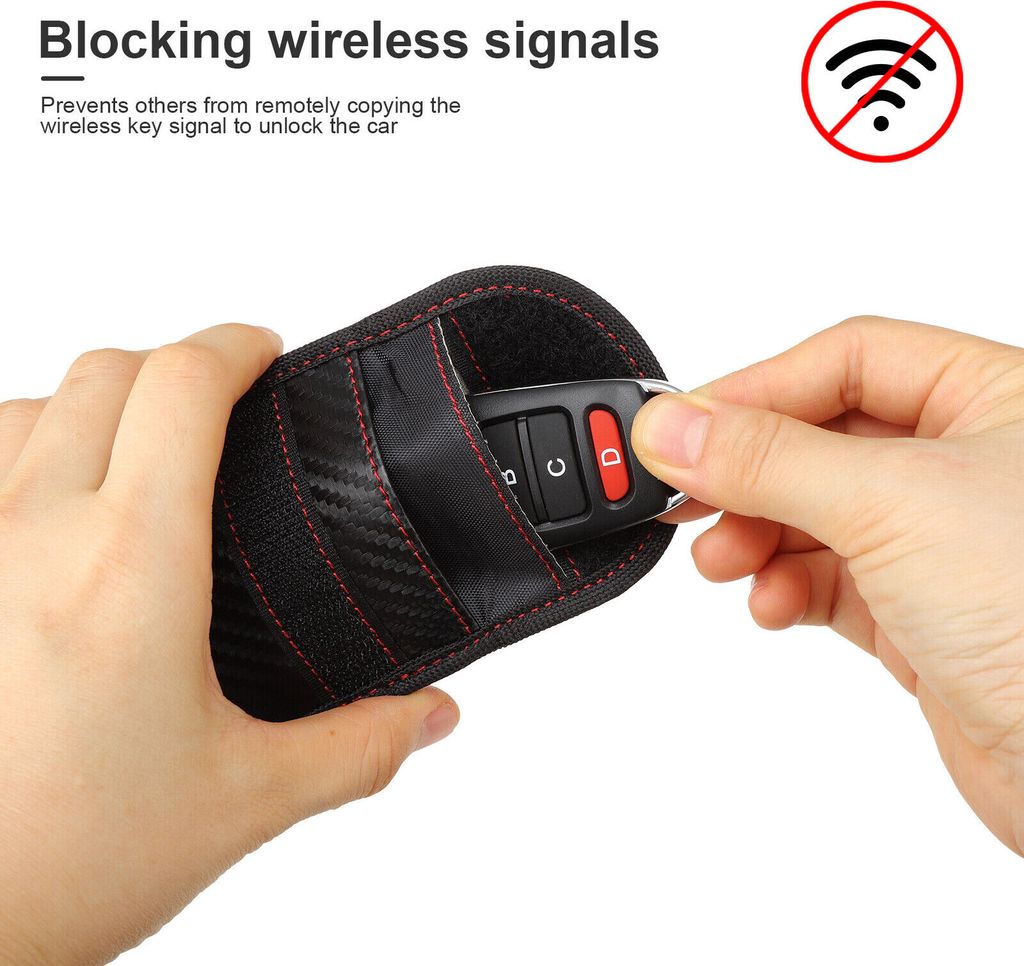 RFID Signalblocker Tasche Für Autoschlüssel - Faraday Tasche Mit 2 Kreditkartenhüllen