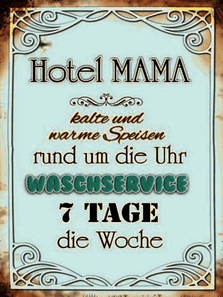 vianmo Holzschild 40x30 cm Hotel Mama 7 Tage die Woche