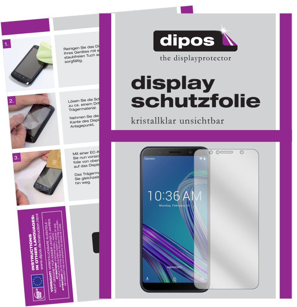 6x Schutzfolie für Asus ZenFone Max M1 (ZB556KL) klar Displayschutzfolie Folie