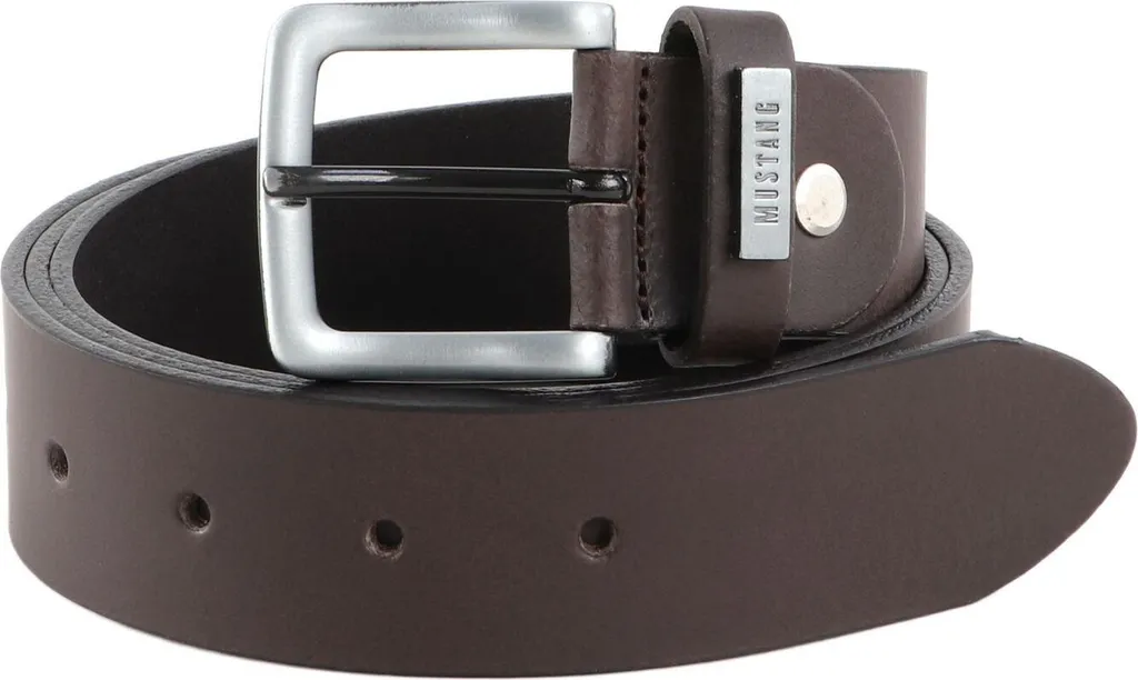 Mustang Cintura Uomo in Vera Pelle Marrone Scuro W80 - Accessorio di Classe