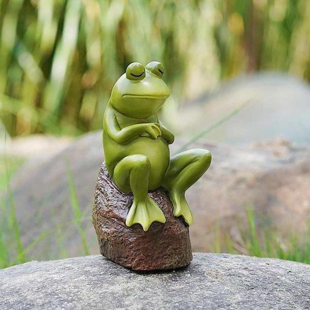 Grüner Polyresin-Tierstandbild - Einzelstück - 30 cm - Dekoration für den Garten