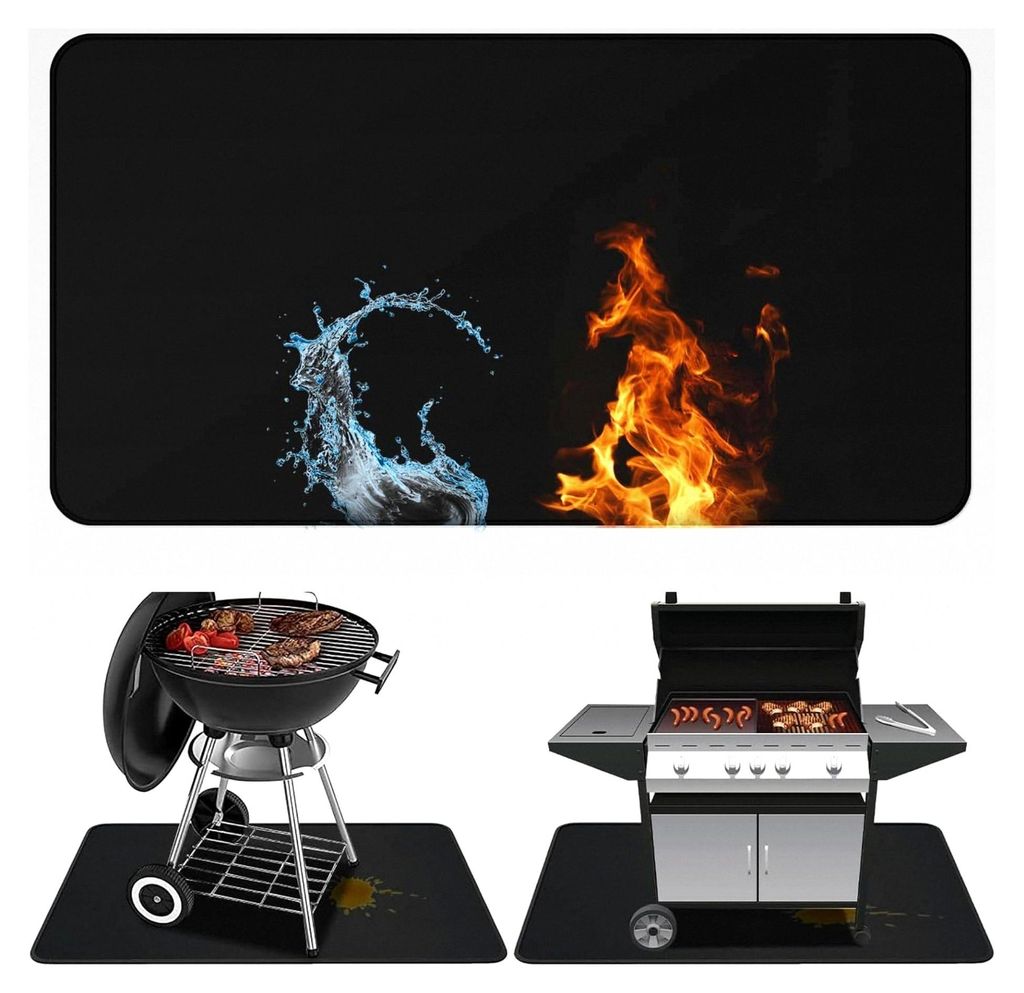 Feuerfeste Unterlage für Kamin und Grill 100 x 180 cm