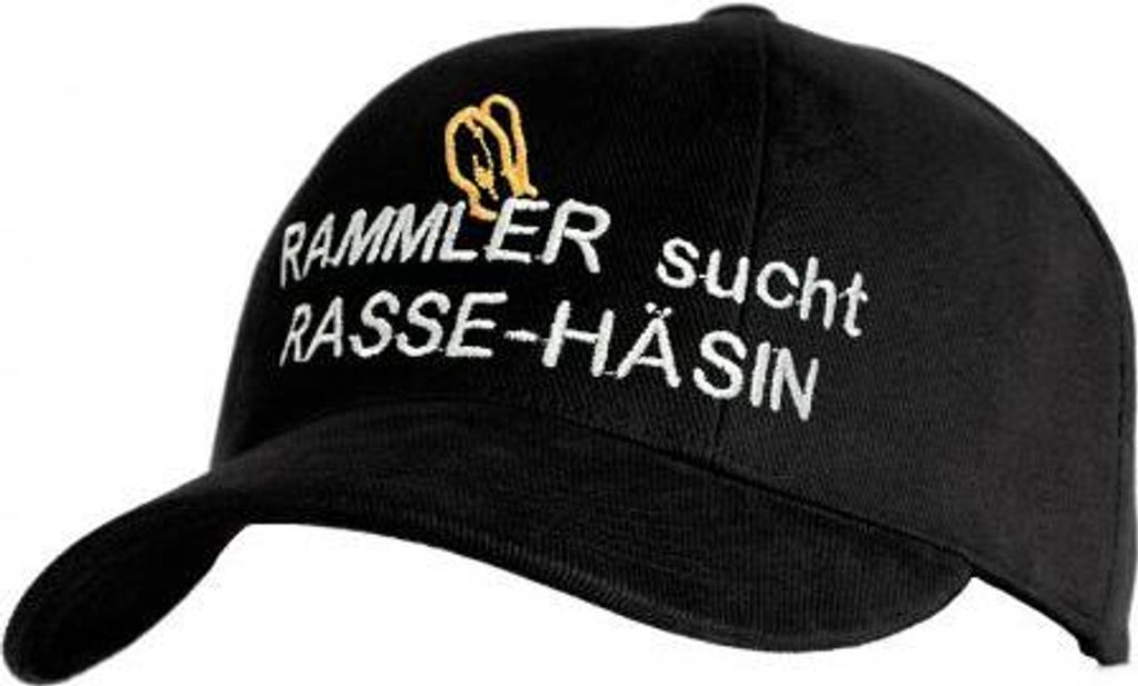Baseballcap mit Einstickung - Rammler sucht Rasse-Häsin - KN286 schwarz