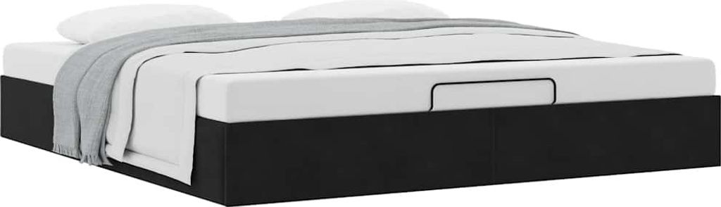 Ottoman-Bett ohne Matratze Schwarz 200x200 cm Samt
