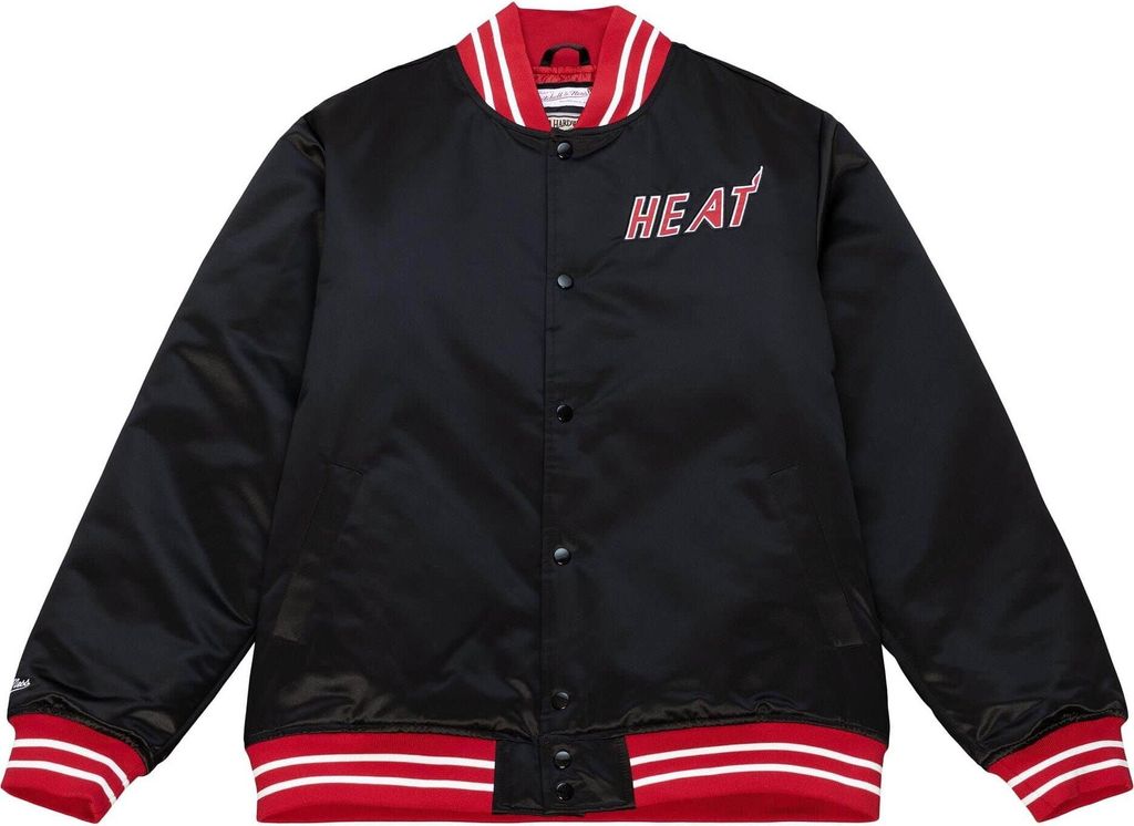 Miami Heat NBA Mitchell & Ness Heavyweight Satin Jacke Schwarz-XL