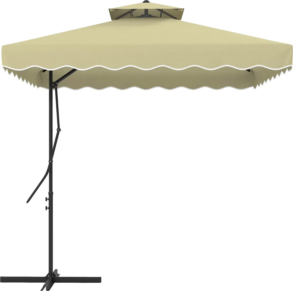 Parasol de terrasse 243x243 cm idéal pour l'ombre sur votre jardin