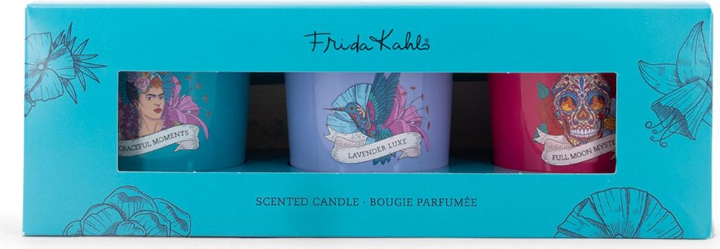 Duftkerze Set, 3x70g, Frida Kahlo inspiriert, Produktbild 