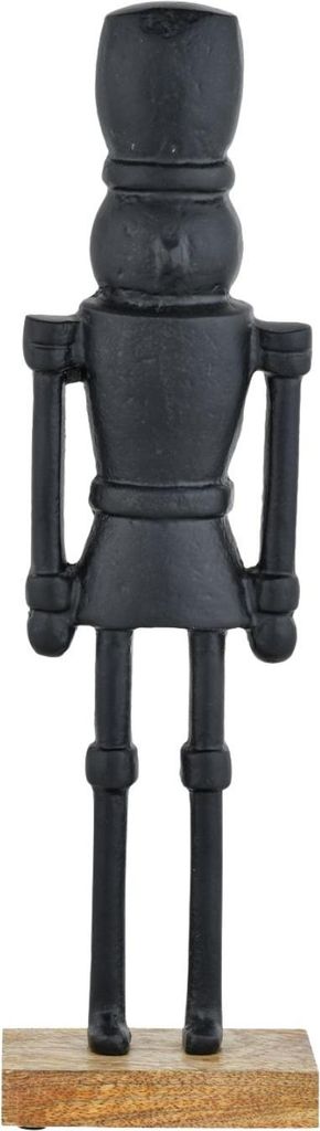 Marrakesch Figur Nussknacker schwarz 32 cm | Edle Weihnachtsdeko Tischdeko aus Alu mit Holzsockel | Moderne Aufsteller als Fensterbankdeko | Skandi...