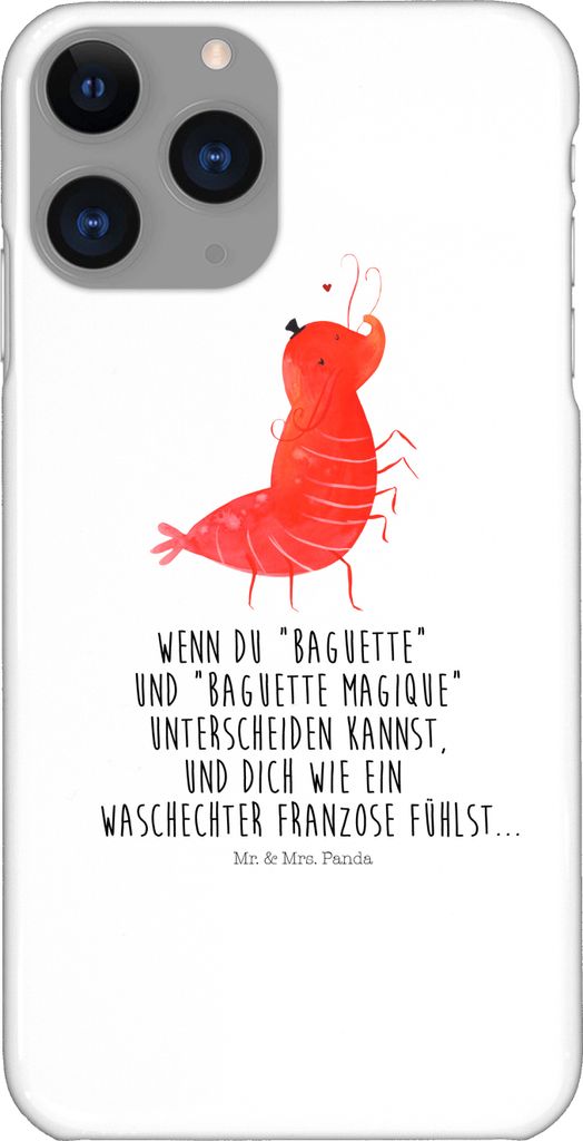 Mr. & Mrs. Panda Iphone 11 Pro Handyhülle Garnele Franzose - Weiß - Geschenk, Meer, Handy Case, Französisch, Premium Kunststoff, Krabbe